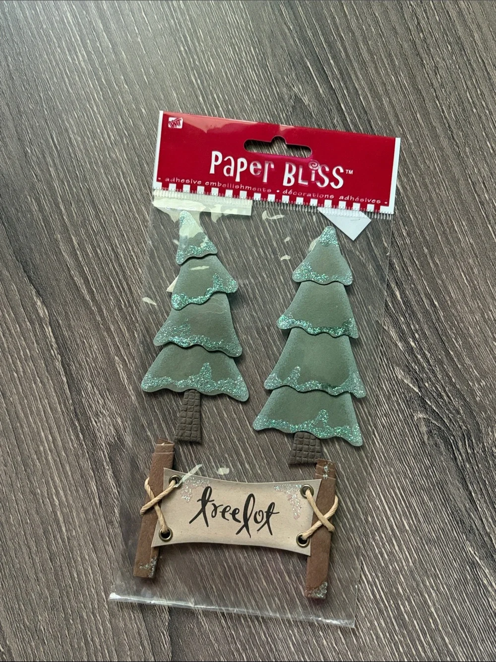 ❤️$8 Paper Bliss Glitter Green Tree Embellishments